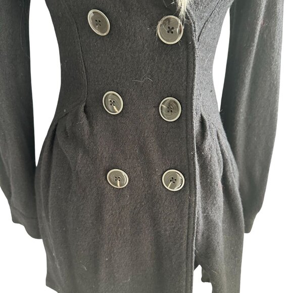 FREE PEOPLE Womens Faux Fur Collared Coat Size 2 - Picture 4 of 5